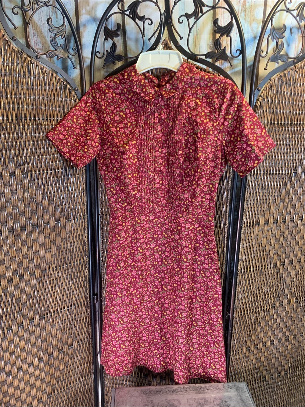 Vintage Cos Cob Peaches & Flowers Dress